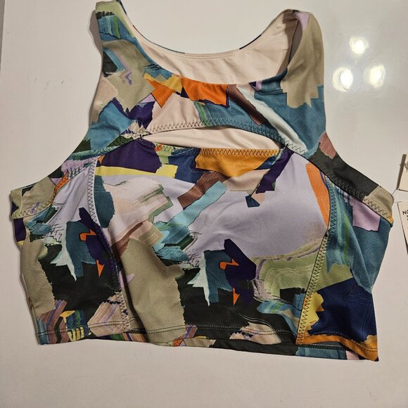 Zella Tops - Zella Sports Bra Teal Multi Color Jacqueline Print Size XL